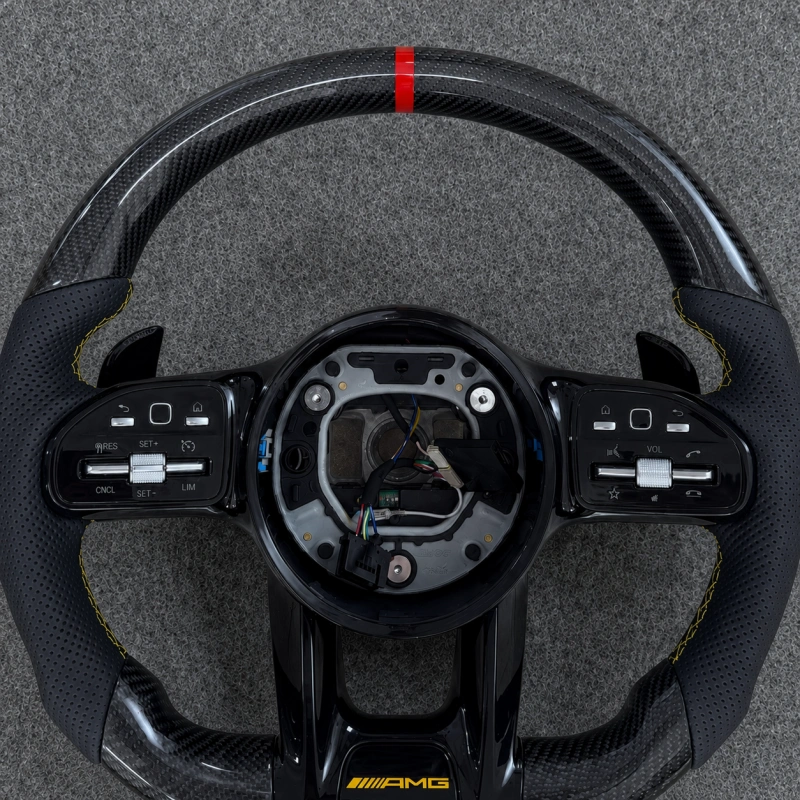 Upgrade Carbon Fiber Multifunction Steering Wheel for Mercedes Benz AMG C63 C63S G63 A45 W205 W213 GLC GLE