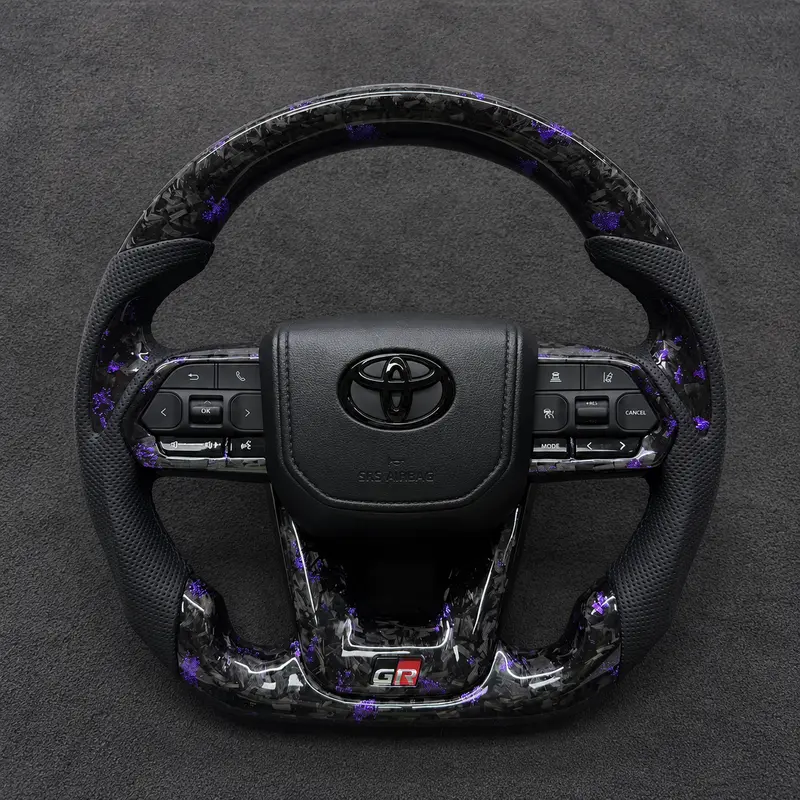 For Toyota 2015–2026 Nappa Leather Custom Real Forged Carbon Fiber Steering Wheel Carbon Fiber Trim -JIONX