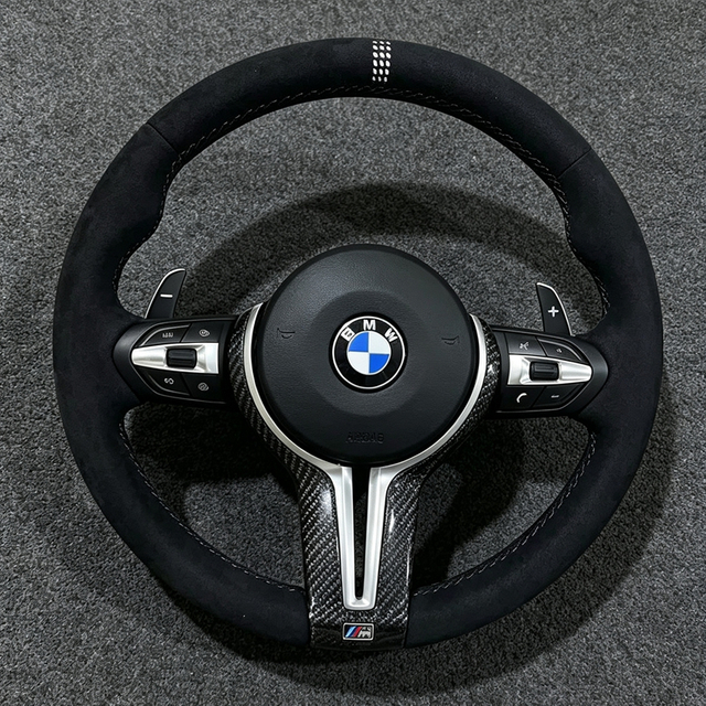 Carbon Fiber Alcantara For BMW M3 M6 F07 F10 F11 F15 F16 F22 F30 F31 F32 F33 F34 F80 F82 F85 F86 F87 E90 E71 M Steering Wheel