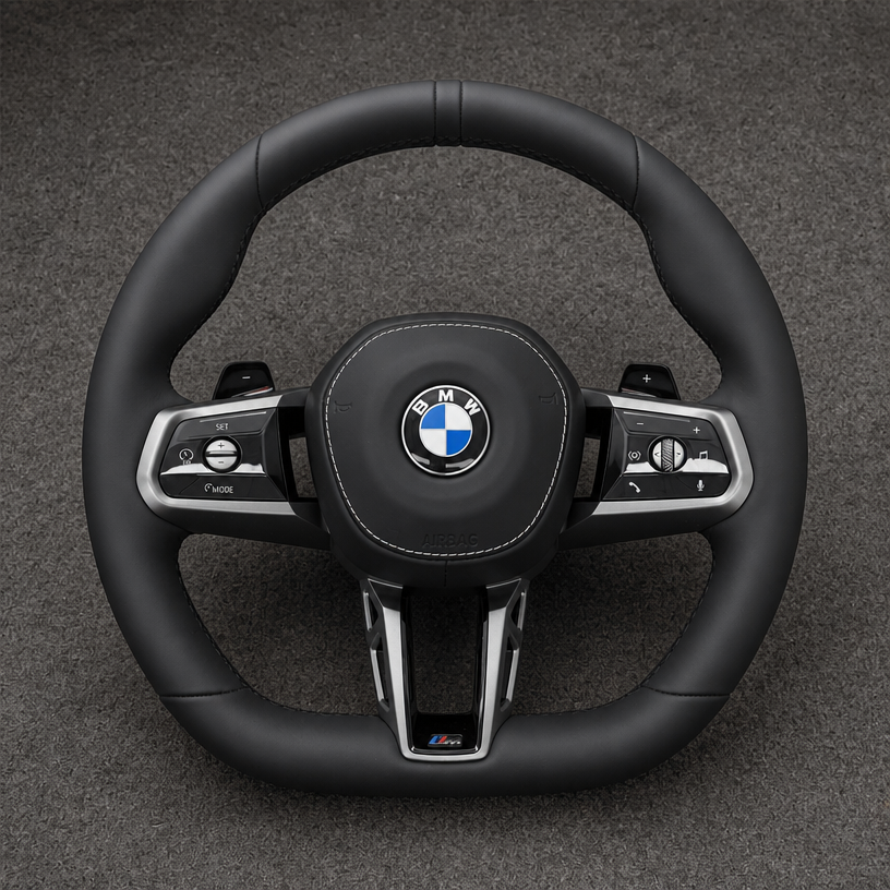 Custom Nappa Leather Steering Wheel with M Buttons for BMW 7 Series G11 G12 2016–2022 -JIONX
