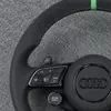 Premium Alcantara Suede And Perforated Leather Stitching Detail Audi Steering Wheel JIONX
