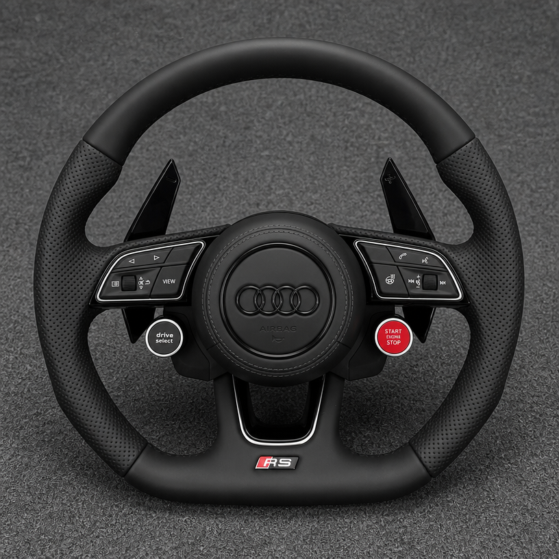 Custom Alcantara Nappa Leather Carbon Fiber LED Steering Wheel for Audi A6 S6 RS6 A7 S7 RS7 C4 C5 C6 C7 C8 4G 4K 1994–2026 -JIONX