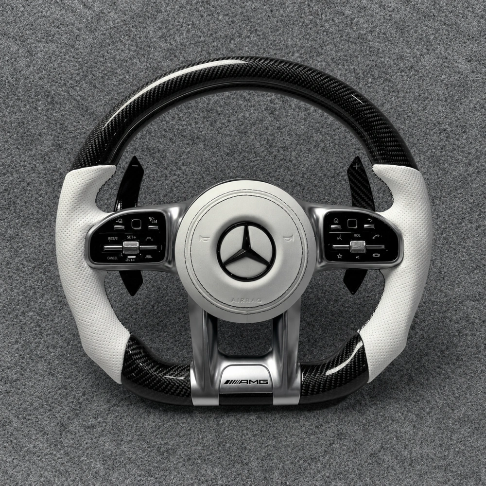 Custom Carbon Fiber Steering Wheel For Mercedes Benz AMG CLA GLC GLB GLS GLE C63 E63 E63S S63 CLS63 G63 W205 W213 W222