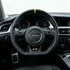 Installed JIONX steering wheel for Audi A4 A5 B8, perforated leather, yellow stitching & top center marker