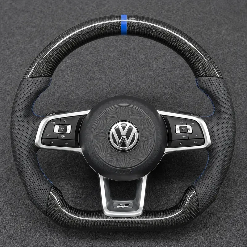 For Volkswagen Golf MK7 GTI Golf R 2012-2020 Custom Real Carbon Fiber Performance Steering Wheel | JIONX