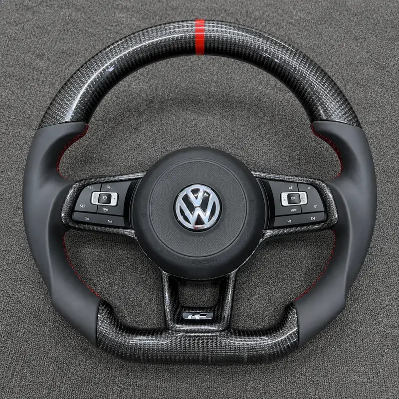 For Volkswagen Golf MK7 GTI Golf R 2012-2020 Custom Real Carbon Fiber Performance Steering Wheel | JIONX