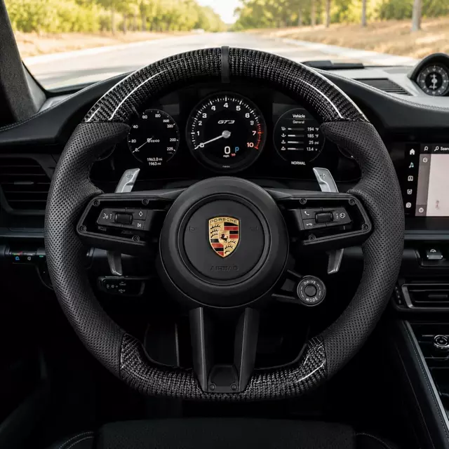 Carbon Fiber Steering Wheel (with Drive Mode Dial) for Porsche Models Such As The 911 Panamera Cayenne And Macan