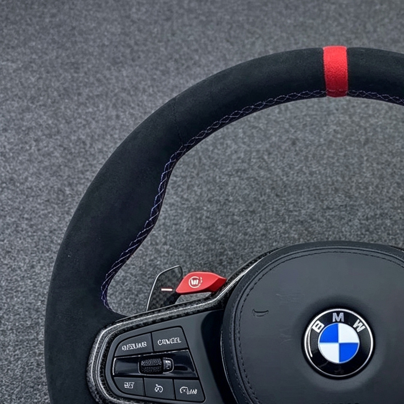 Real Carbon Fiber Steering Wheel With Heated For BMW M3 G80 M4 G82 M5 F90 M8 X3M X4M X5M X6M F97 F95 G20 G30 G22 G01 G02 G05 G06