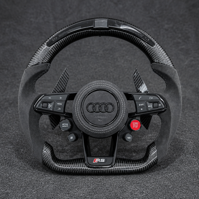 For Audi TT 8N 8J 8S TTS TT RS 1998-2023 Custom Real Carbon Fiber LED R8-Style Steering Wheel | JIONX