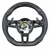 Custom genuine leather and carbon fiber steering wheel with LED indicators suitable for Porsche Macan Cayenne Panamera 911 and other models