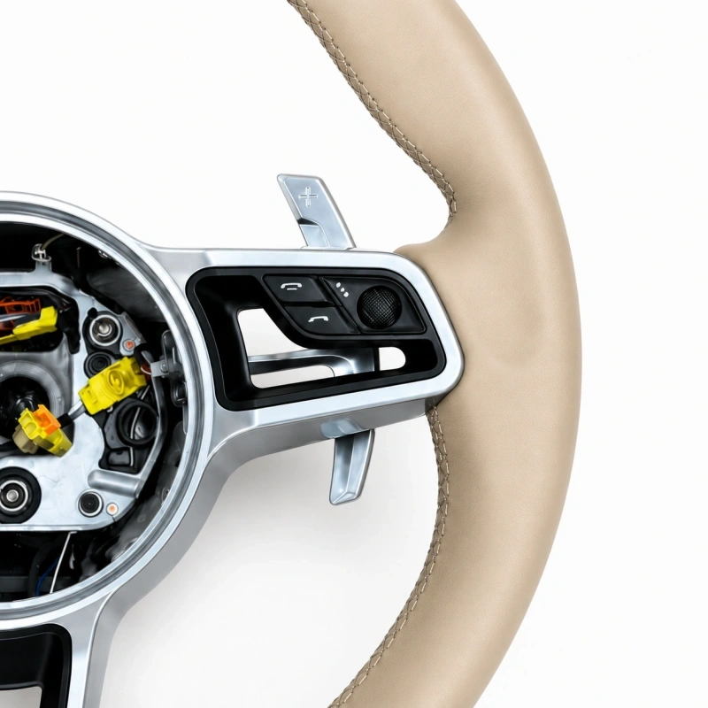 Sports Leather Steering Wheel Suitable for Porsche Cayenne, Macan, Panamera, 996 911 718 987 970 958 991 And 981 Models