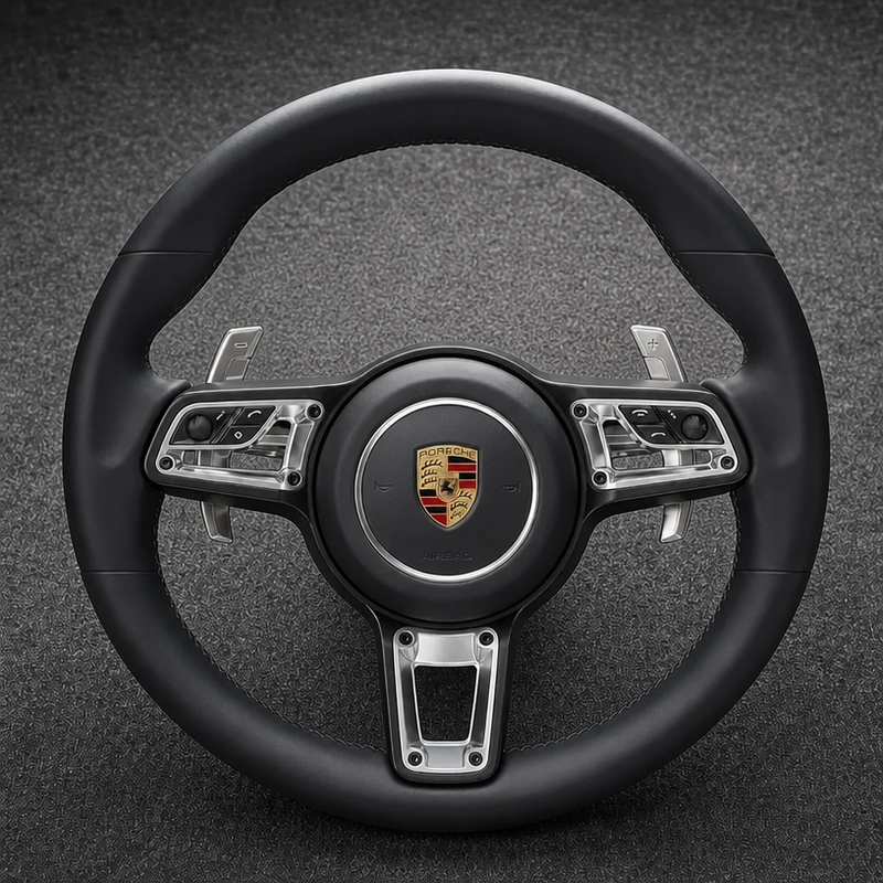 Porsche Taycan J1 2020–2026 Custom Steering Wheel Nappa Leather Real Carbon Fiber | JIONX