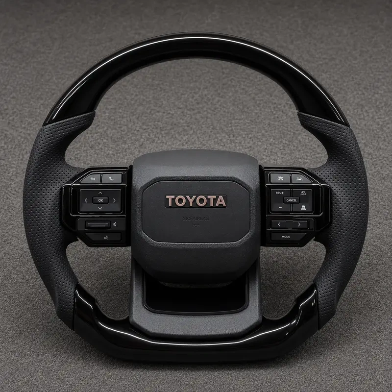 Toyota Custom Real Carbon Fiber Flat Bottom Steering Wheel Nappa Leather | JIONX