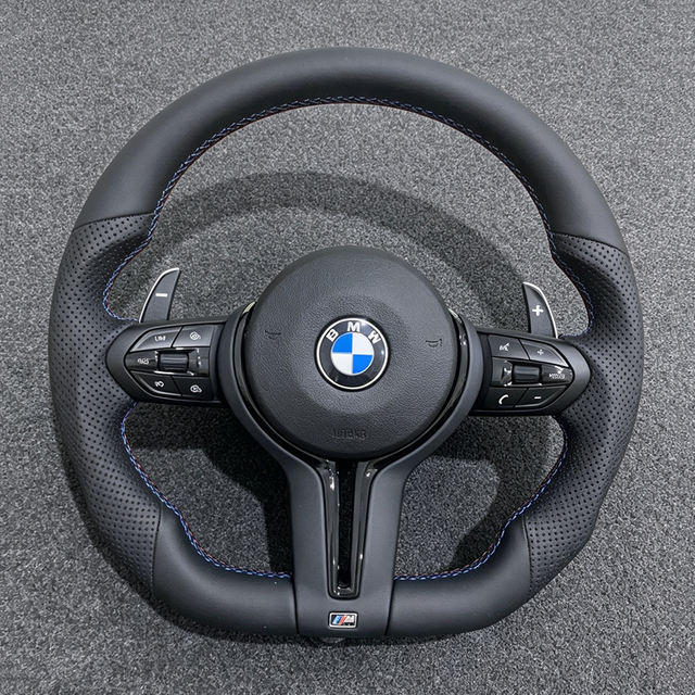 Steering Wheel For Bmw F30 F10 F31 F20 F25 F22 F36 F33 F32 F80 F11 F18 F01 F90 E90 Is Made Of bore leather Material And//M