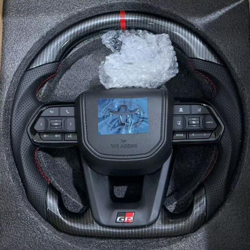 Carbon for Camry Harrier RAV4 Corolla Avalon TRD JDM Modify Car Custom Real Carbon Fiber Steering Wheel