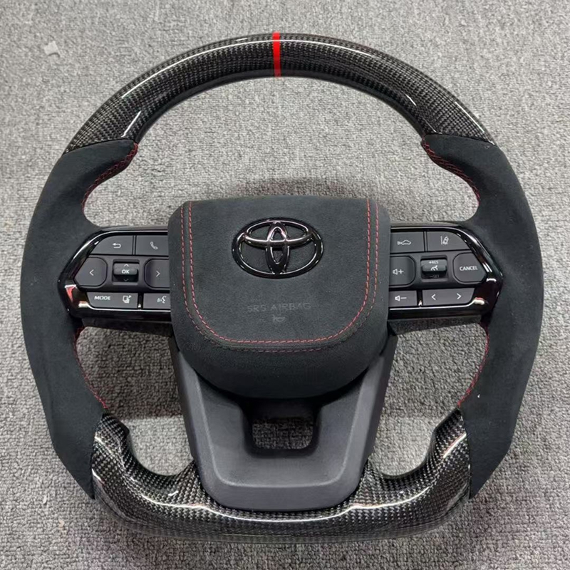 Forged Carbon Car Steering Wheel Suitable for Toyota Land Cruiser Prado LC300 LC79 Corolla Hilux Fortuner