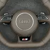 metal S sport badge on brown Audi nappa steering wheel JIONX