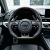 JIONX carbon fiber steering wheel installed cockpit upgrade for Audi A4 A5 Q5 S Line