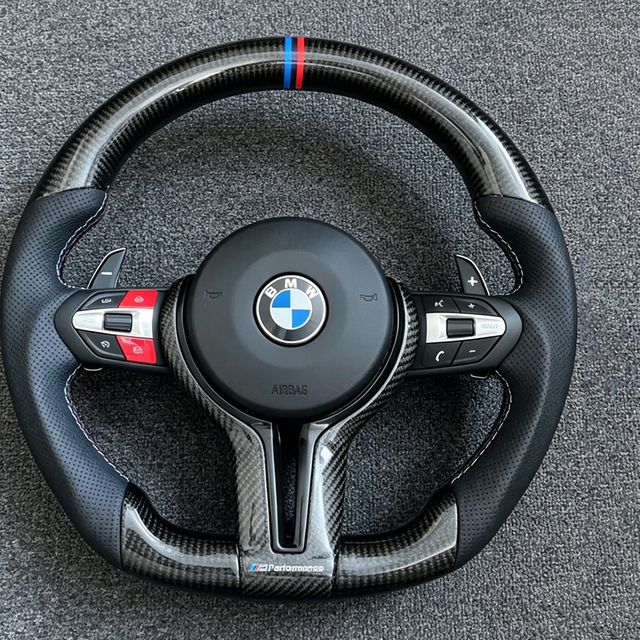 BMW M5 F10 F11 F06 F07 F12 F13 F01 M3 F30 F32 F34 F35 F36 F20 F22 F25 F80 F82 F87 E90 Carbon Fiber M Sport Steering Wheel