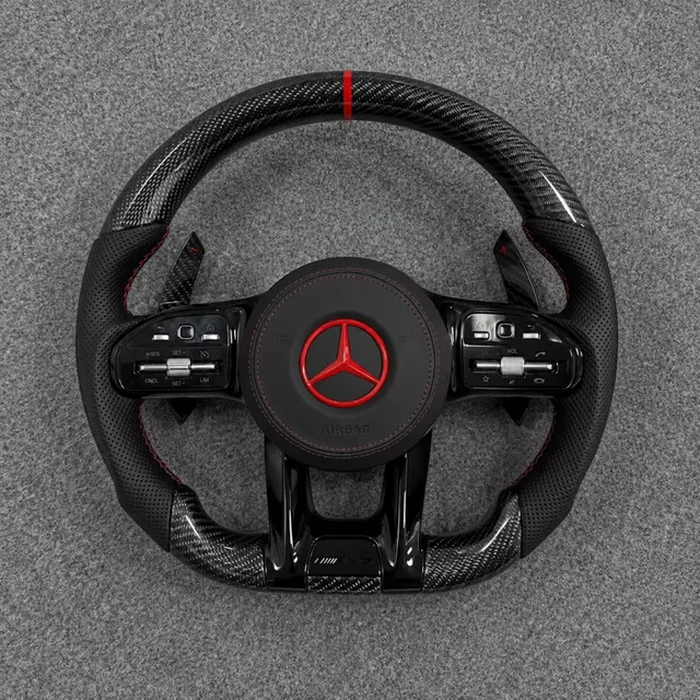 Carbon Fiber AMG Steering Wheel for Mercedes Benz CLA GLC GLB GLS GLE W118 W204 W205 W212 W213 W221 W222 E63 E63S E63 S63 C63 CLS63 G63