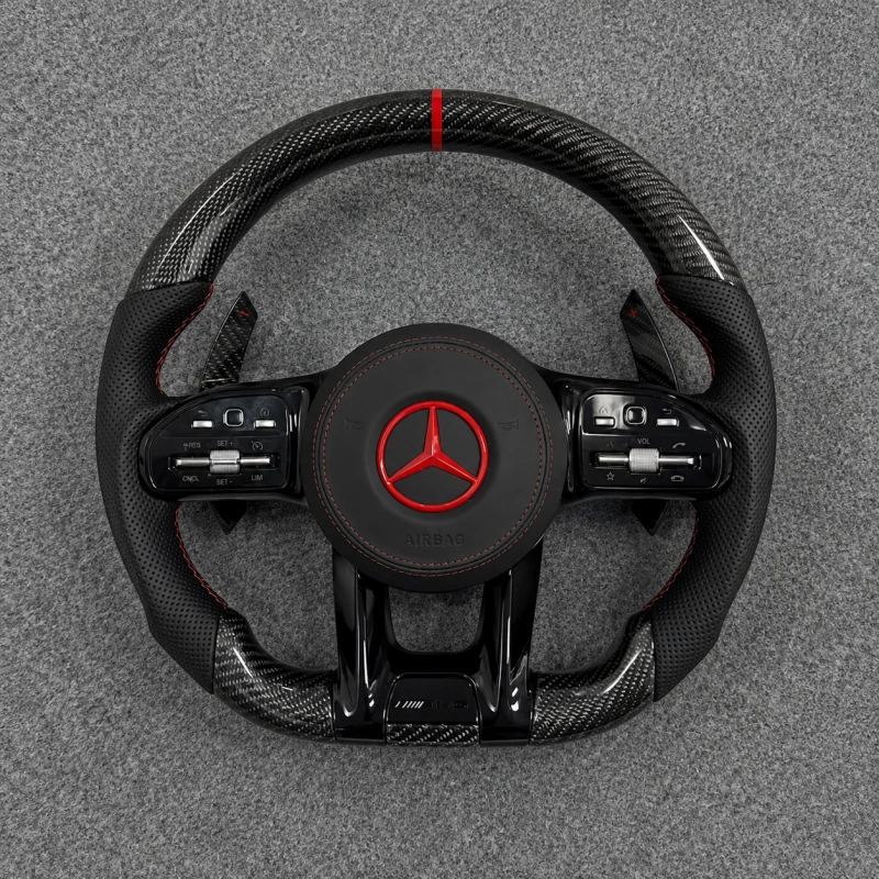 Carbon Fiber AMG Steering Wheel for Mercedes Benz CLA GLC GLB GLS GLE W118 W204 W205 W212 W213 W221 W222 E63 E63S E63 S63 C63 CLS63 G63