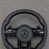 Black Perforated Leather Steering Wheel for Mercedes Benz AMG C63 C63S A45 G63 W205 W213 GLC GLE GLS