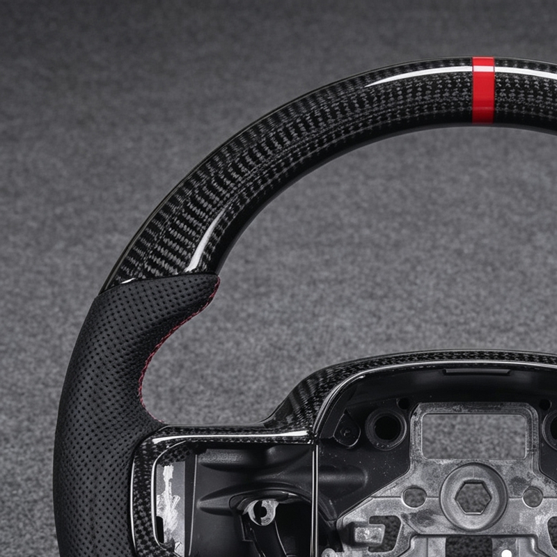 Real Carbon Racing Carbon Fibre Steering Wheel for 2021 2022 2023 2024 Ford Raptor F-150 Steering Wheel