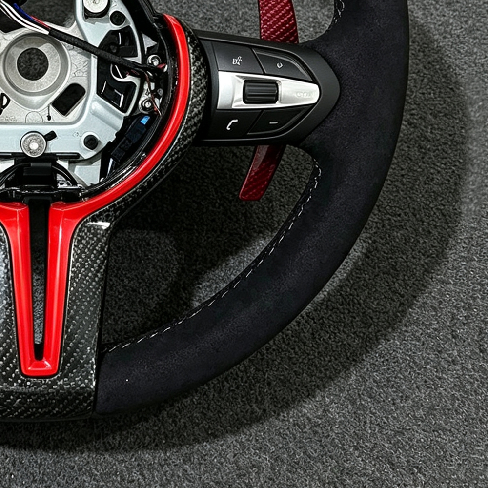 LED Carbon Fiber Steering Wheel for BMW M Sport Suede F01 F07 F10 F20 F21 F30 F31 F32 F36 M2 F87 M3 F80 M4 F82