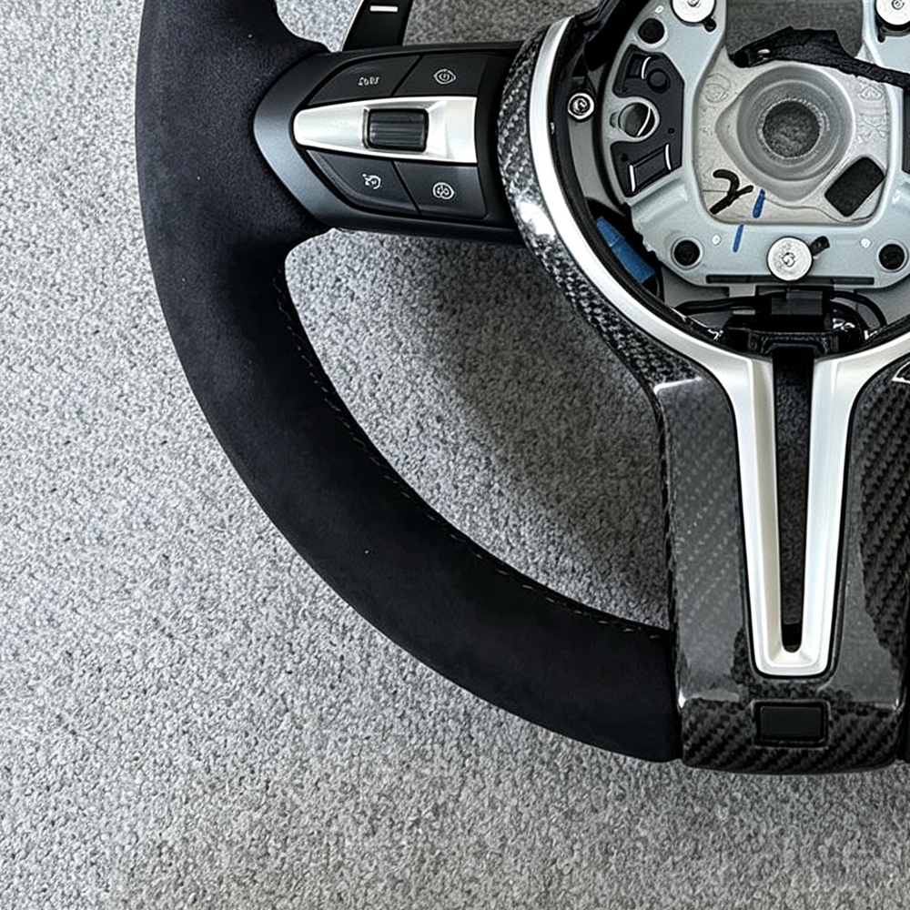 BMW X3 X4 X5 M2 M3 M4 M5 M8 F06 F07 F10 F12 F15 F16 F20 F22 F30 F31 Forged carbon fiber leather steering wheel