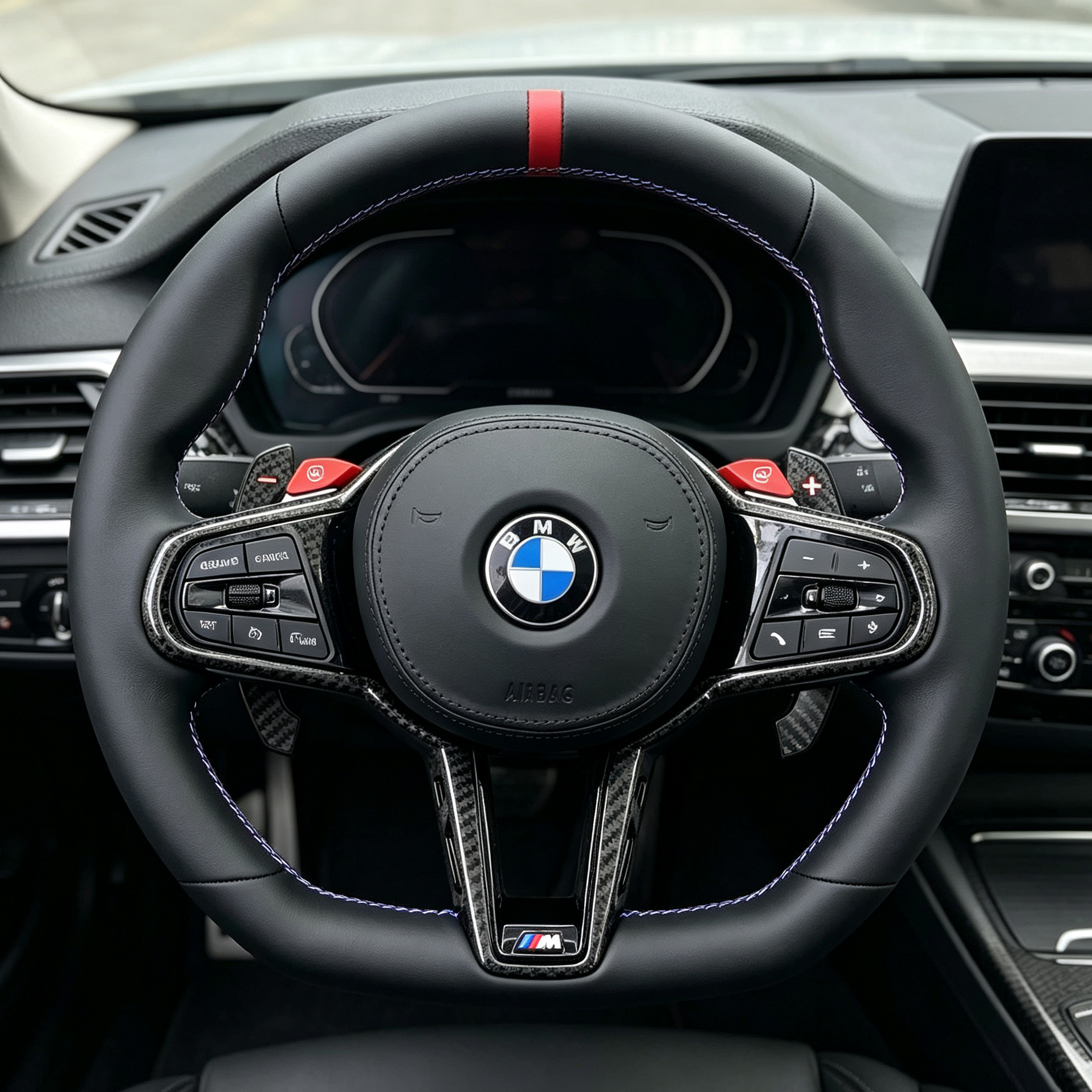 For 5/3 Series G20 G30 F30 F80 G11 G12 F90 F96 E90 E92 E60 E46 E36 Steering Wheel Leather 3-Spoke Sport Design