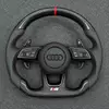 Gloss Carbon Fiber Steering Wheel For Audi A4 A5 S4 S5 RS4 RS5 With Forged Carbon Shift Paddles JIONX