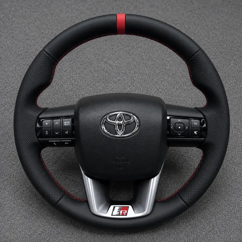 For Toyota Series 2015–2026 Nappa Leather Custom Walnut Wood Steering Wheel -JIONX