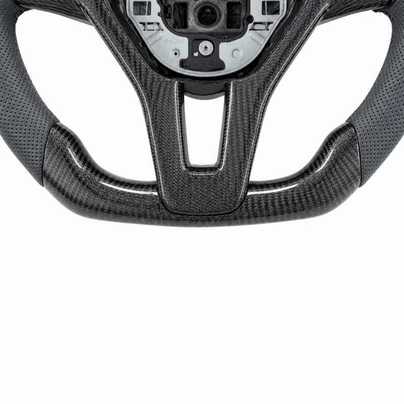 For Mercedes-Benz W204 W212 AMG CLA45 E63 C63 E550 E350 C300 SLK GLA45 SL63 Custom Black Carbon Fiber Steering Wheel