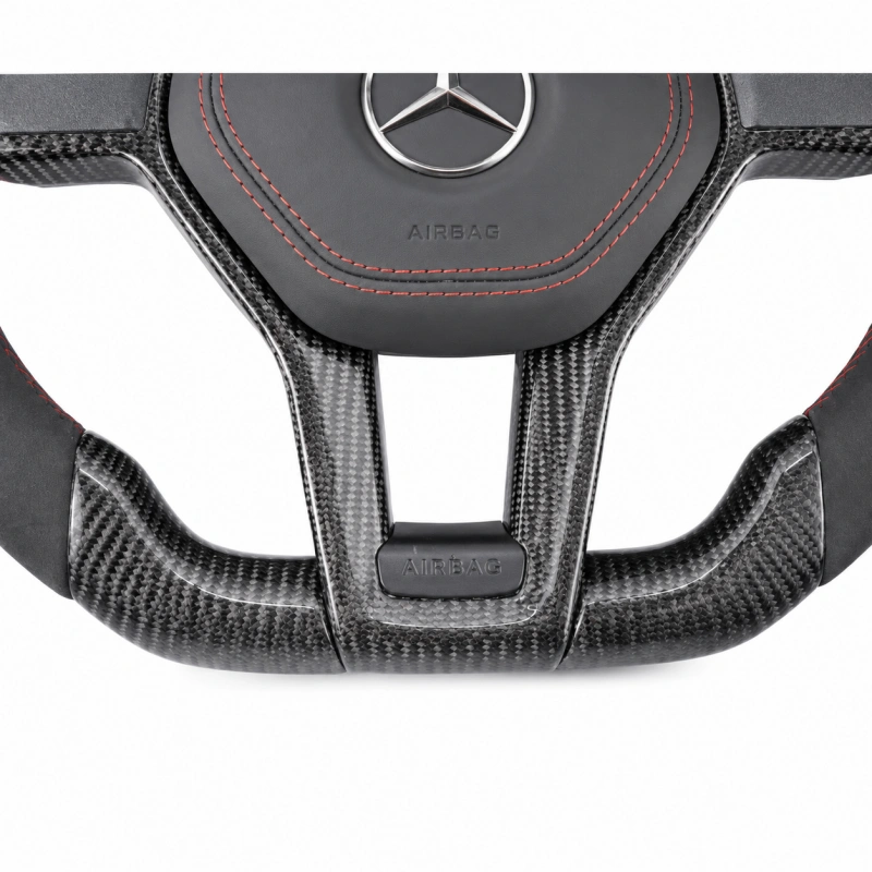 Alcantara and Carbon Fiber LED Steering Wheel for Mercedes-AMG W218, CLA45, W207, S500, W220, A180, CLS, X218, W238, 63, C63, GLC, E350, W215, C117, C43