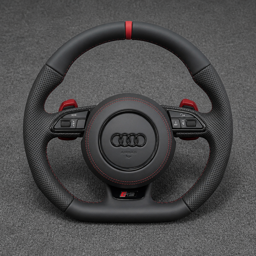 Custom Alcantara Nappa Leather Carbon Fiber LED Steering Wheel for Audi A6 S6 RS6 A7 S7 RS7 C4 C5 C6 C7 C8 4G 4K 1994–2026 -JIONX