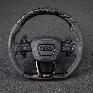 Audi R8 42 custom carbon fiber steering wheel with Q5-style design and premium leather grip