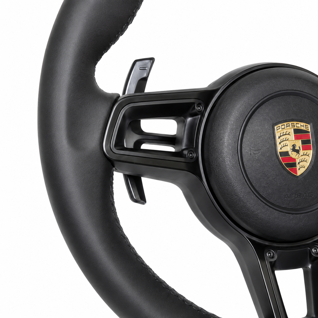 Custom Black Genuine Leather Steering Wheel Designed for Porsche Panamera 911 And 918