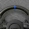 High Gloss Weave Carbon Fiber Frame Closeup For Audi A6 A7 C8 Steering Wheel JIONX