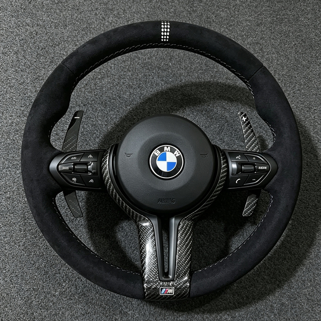  M Sport Alcantara Carbon Fiber Steering Wheel For BMW M3 F30 F15 F16 F20 F21 F25 F26 M5 F10 F11 F12 E70 E87 E81 E90 E91 E92