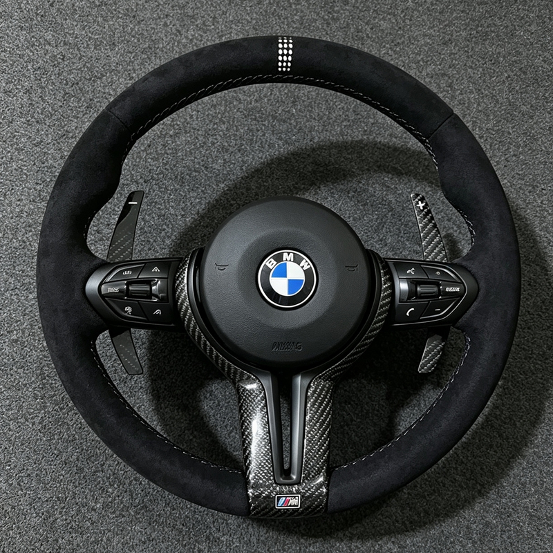  M Sport Alcantara Carbon Fiber Steering Wheel For BMW M3 F30 F15 F16 F20 F21 F25 F26 M5 F10 F11 F12 E70 E87 E81 E90 E91 E92