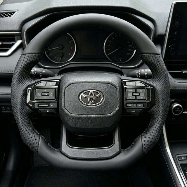 Piano Black or Hydro Dip Carbon Fiber Steering Wheel Toyota Land Cruiser Prado Wood Grain Steering Wheel Assembly Old to New