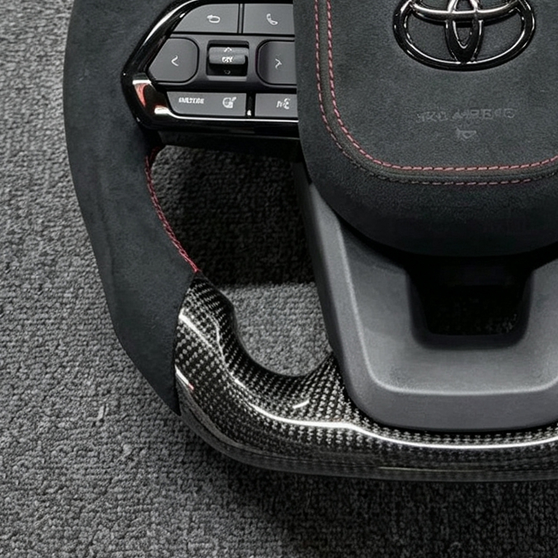 Toyota Land Cruiser Prado LC300 Full Series Modification Special Carbon Fiber Mahogany Steering Wheel Assembly