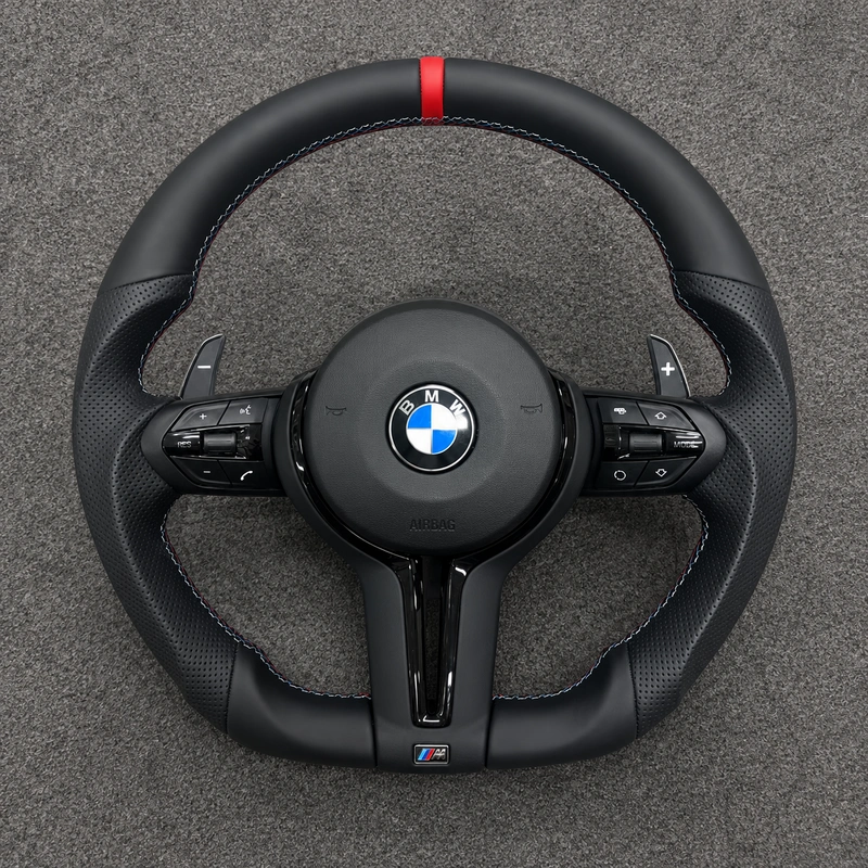 For BMW 3 Series M3 F30 F31 F34 F35 F80 2007–2021 Custom Made Nappa Leather Steering Wheel-JIONX