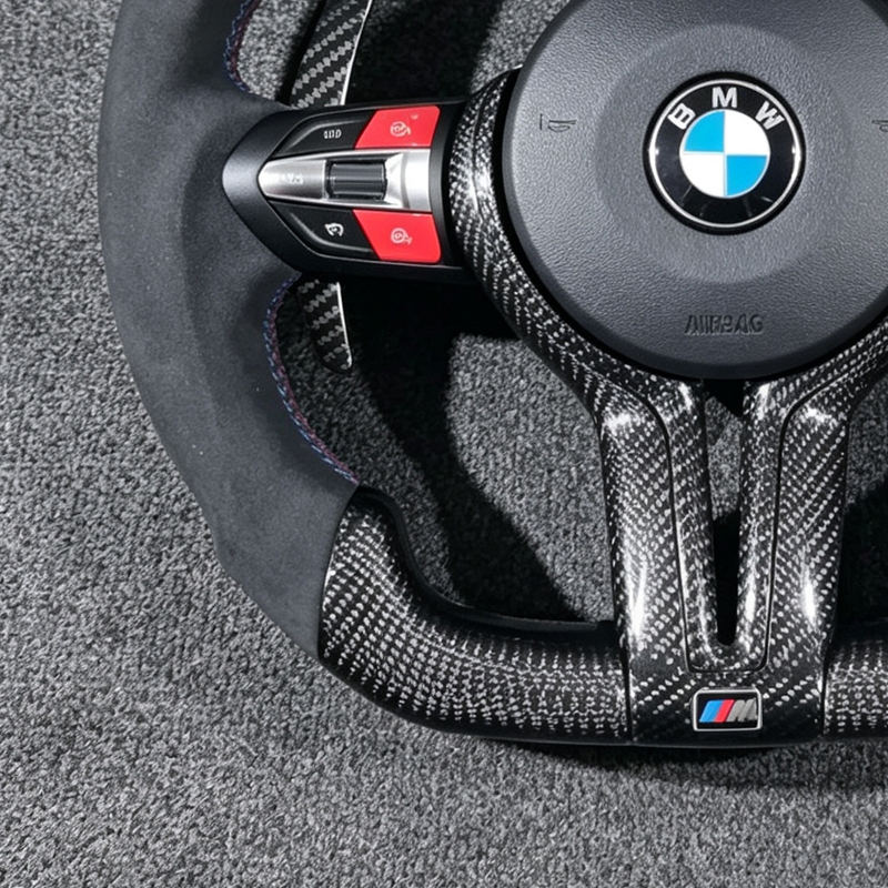 Carbon Fiber Steering Wheel for BMW F01, F02, F10, F20, F30, F32, F80, F82, E90, E91, E92, E93, E70, E71, E72