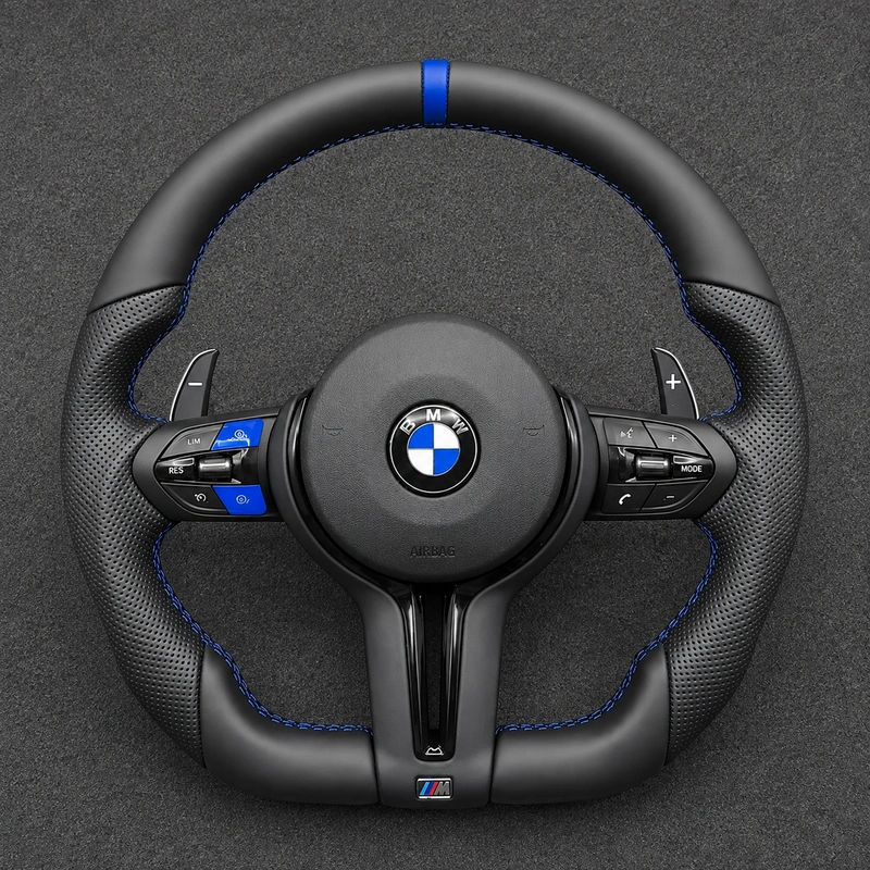 Custom Nappa Leather Steering Wheel for BMW 3 Series M3 F30-F35 F80 2007–2021-JIONX