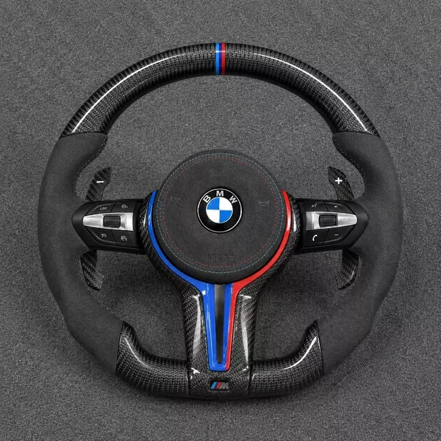 Custom real carbon fiber sport steering wheel for BMW X5 E70 and X5 M E70 with performance grip design