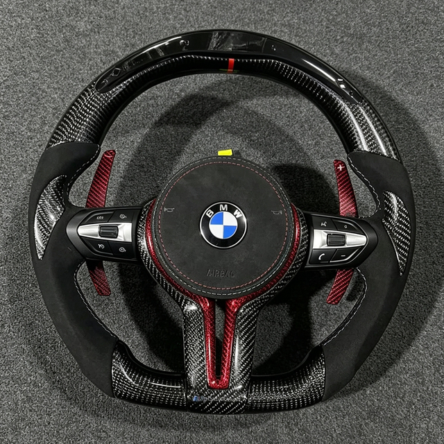BMW X3 X4 X5 M2 M3 M4 M5 F10 F12 F15 F16 F20 F22 F25 F30 F31 F32 F34 F35 F80 F82 E60 E71 E90 LED Carbon Fiber Steering Wheel