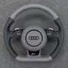 JIONX Sport Flat Bottom Perforated Leather Steering Wheel Upgrade For Audi A3 A4 A5 A6 A7 Q3 Q5 Q7 TT