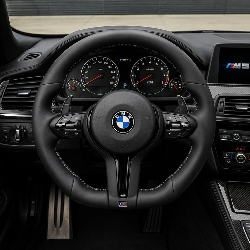 Nappa Leather Custom Steering Wheel for BMW 5 Series M5 2011–2017 -JIONX