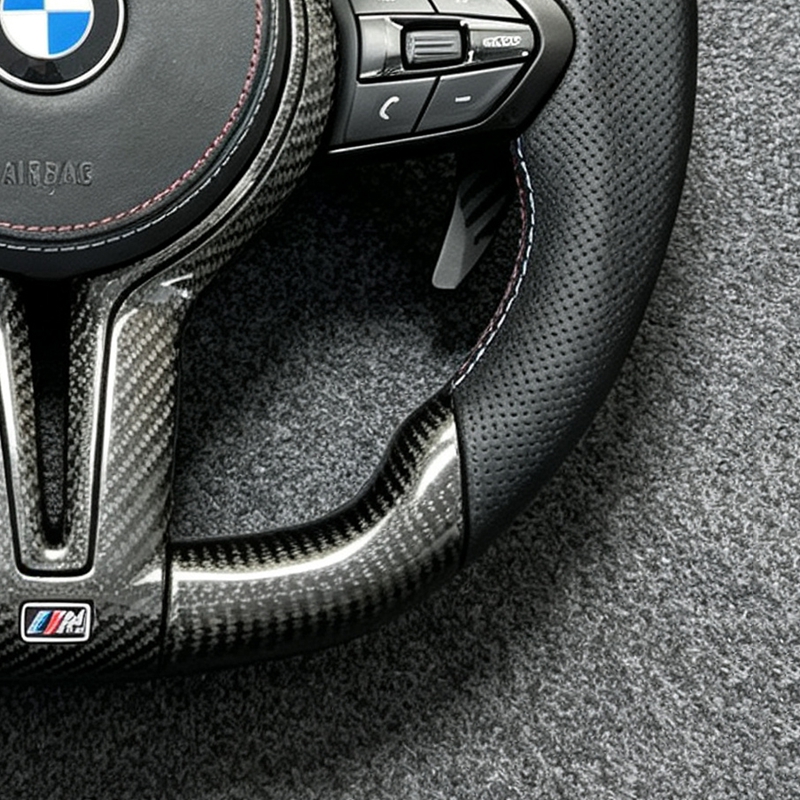 Customized blue forged carbon fiber steering wheel modification for BMW F30 F10 F31 F20 E90 F01 F90 F25 F22 F36 F33 F32